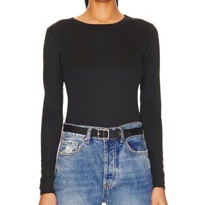 Anine Bing Jane Black Long Sleeve Jersey Top
